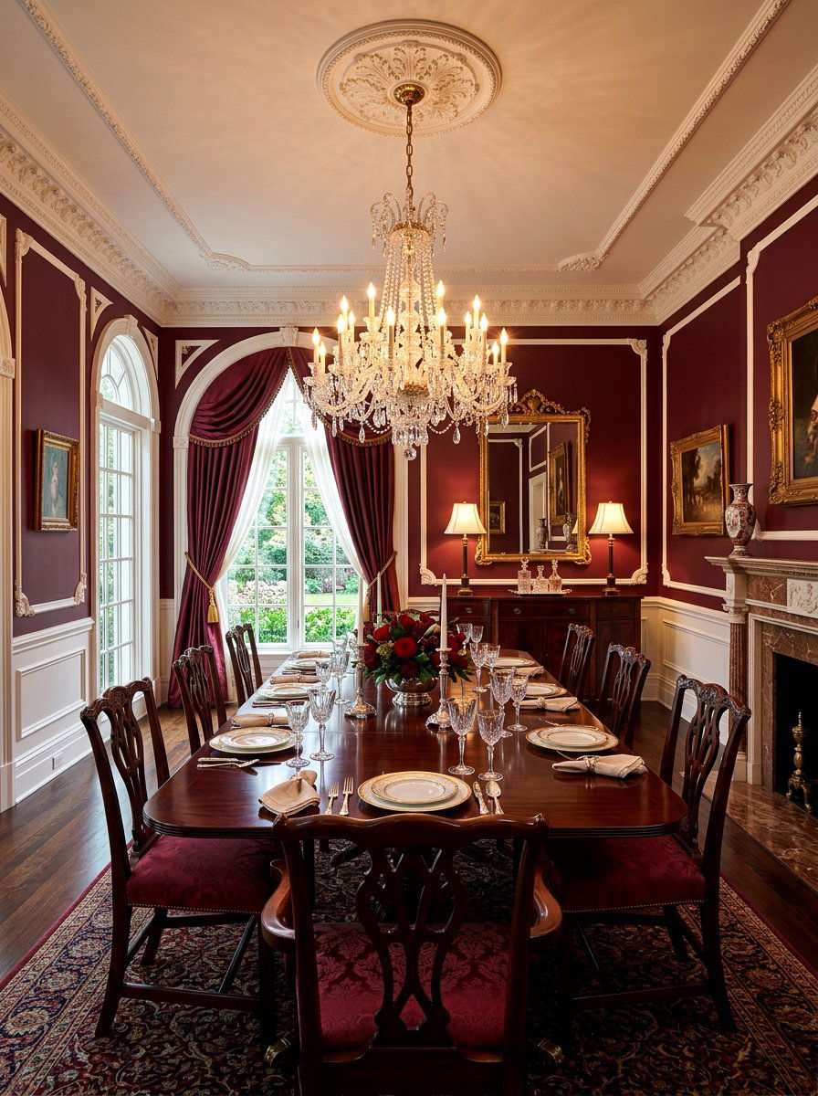 Burgundy dining room - 30 red dining room ideas