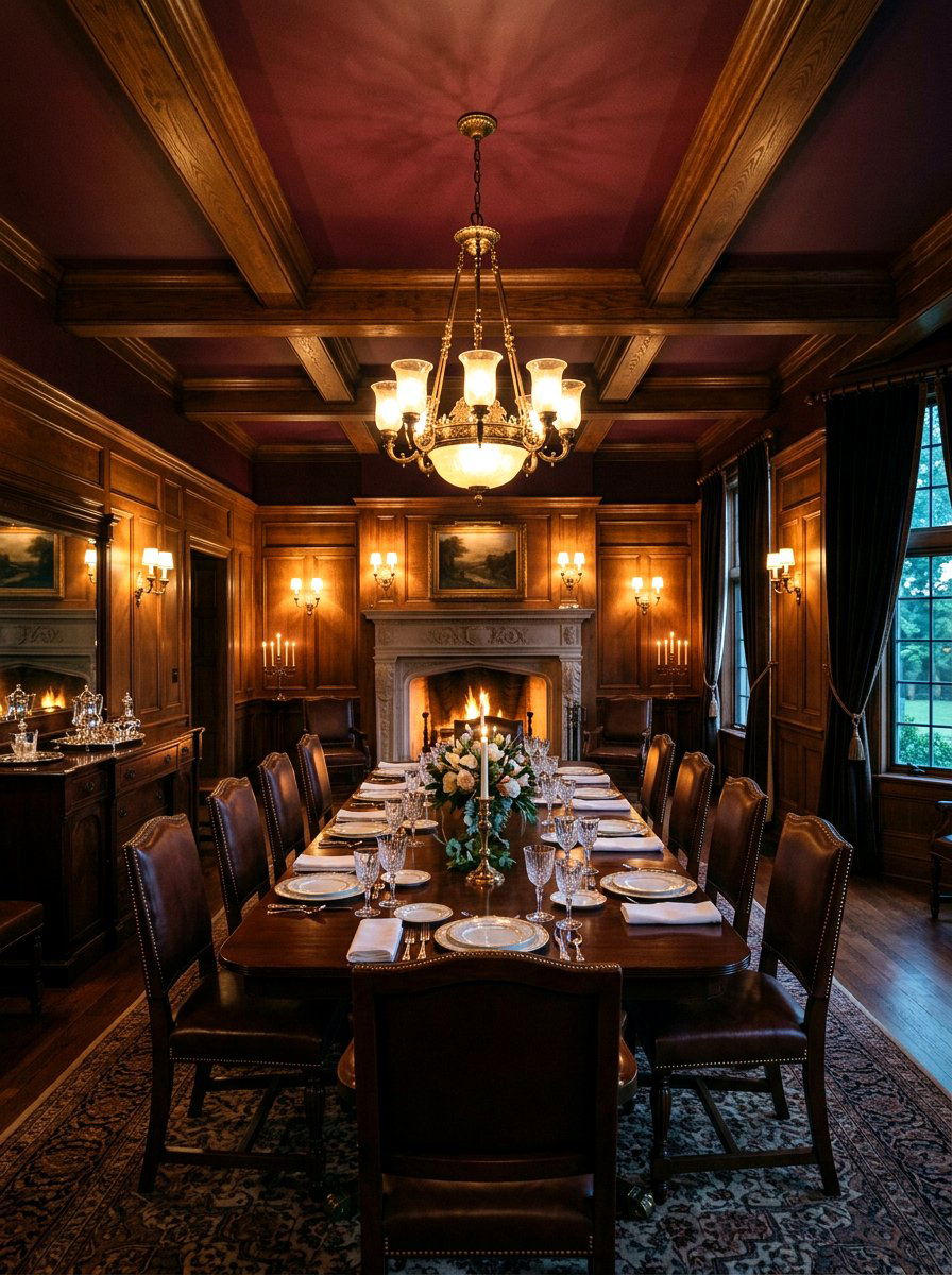 Burgundy dining room ceiling - 30 painted ceiling dining room ideas