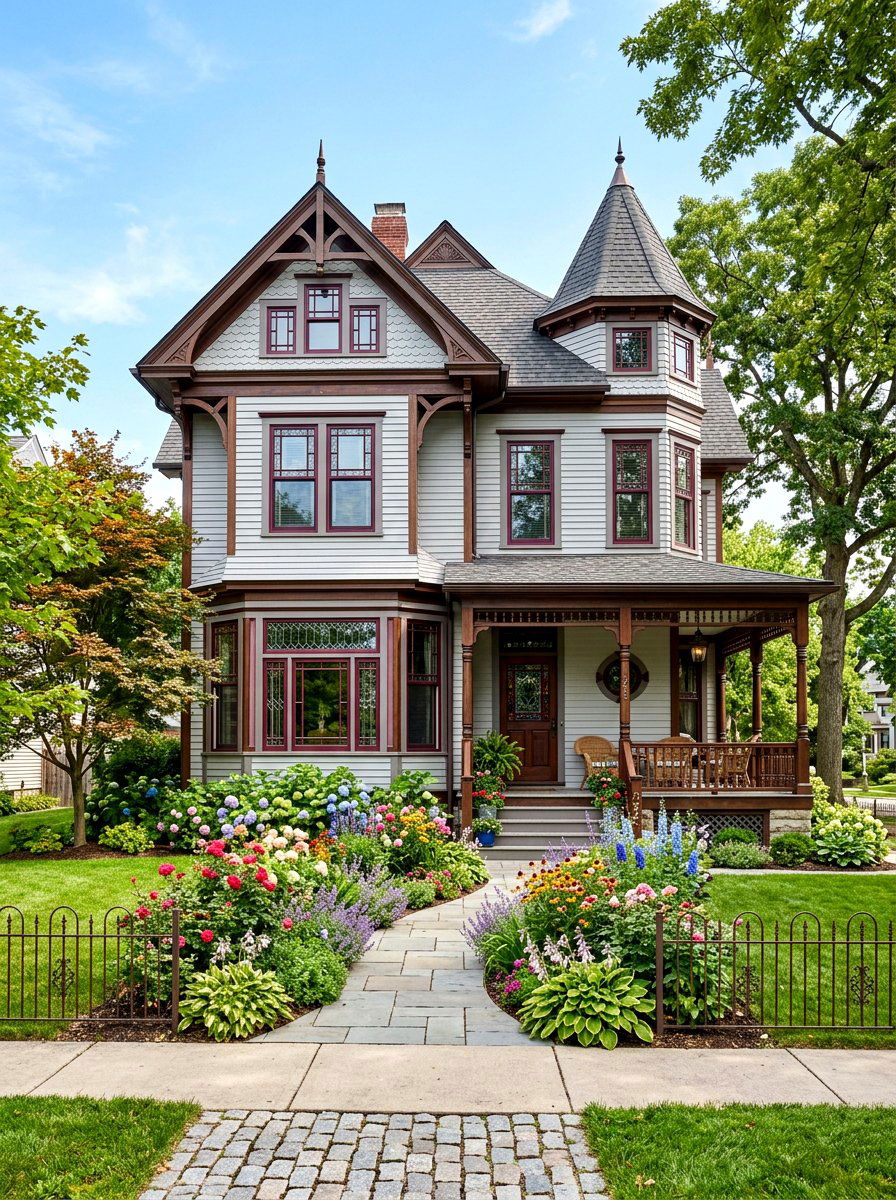 Burgundy exterior window trim - 30 exterior window trim color ideas