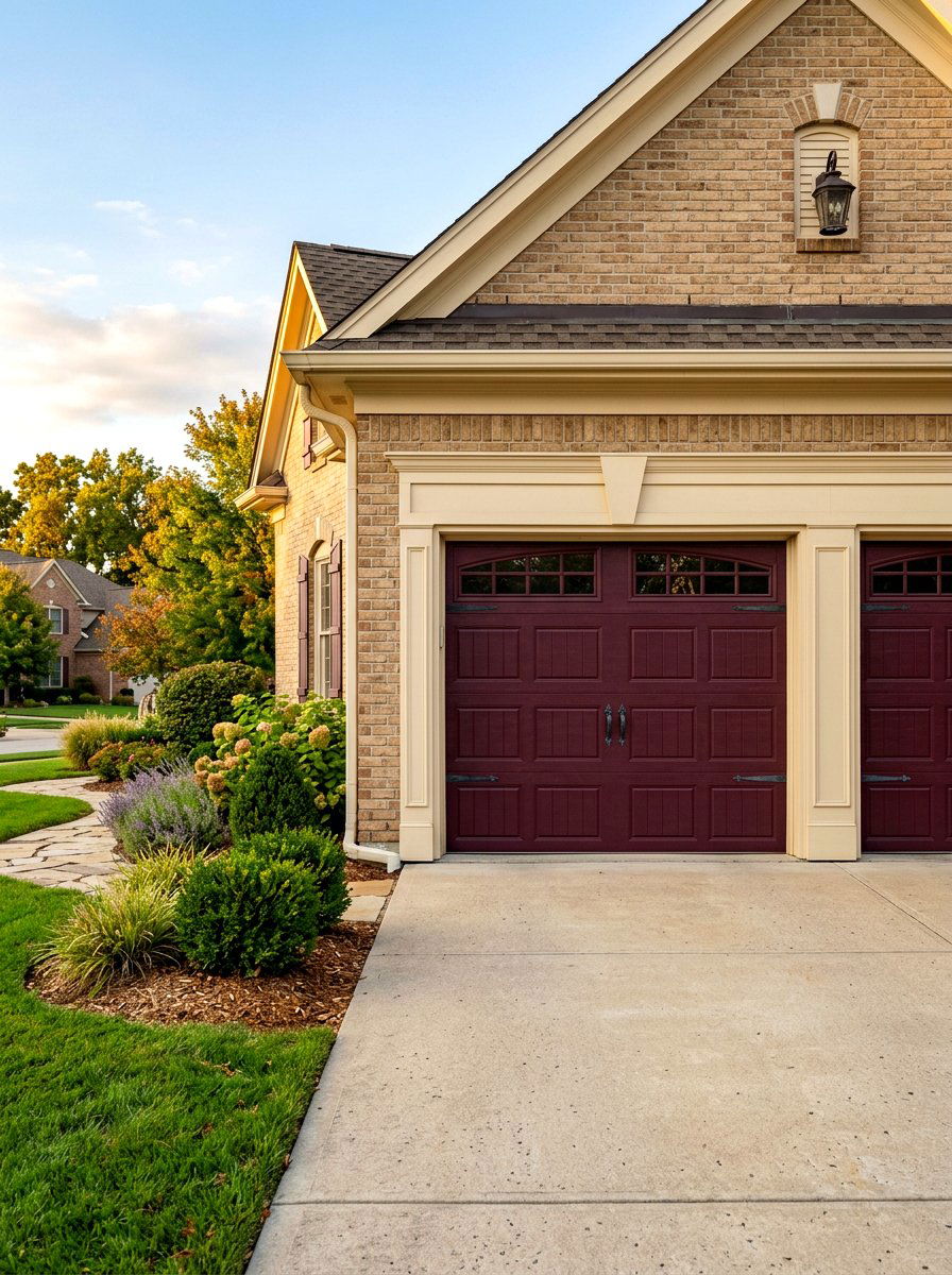 Burgundy garage door - 30 garage door color ideas