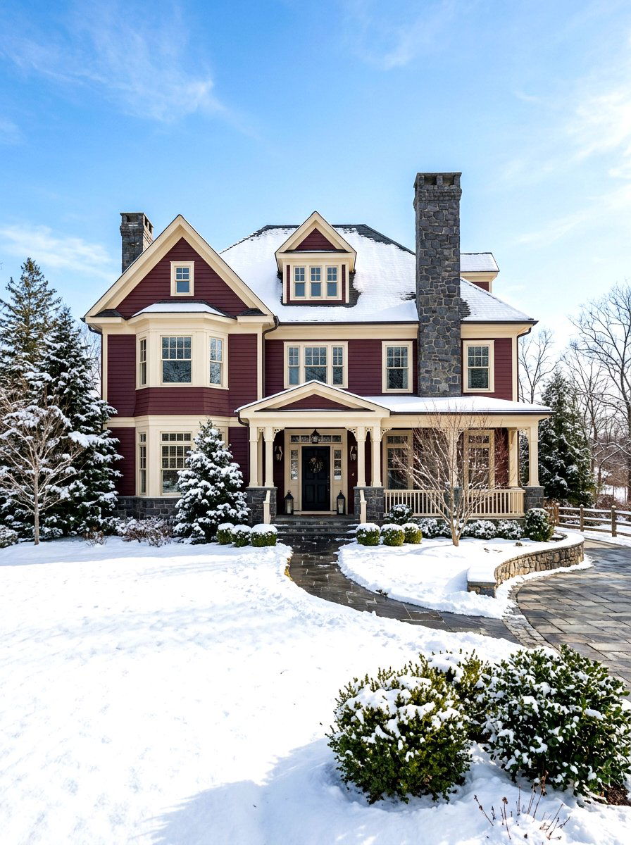 Burgundy siding - 30 house siding color ideas