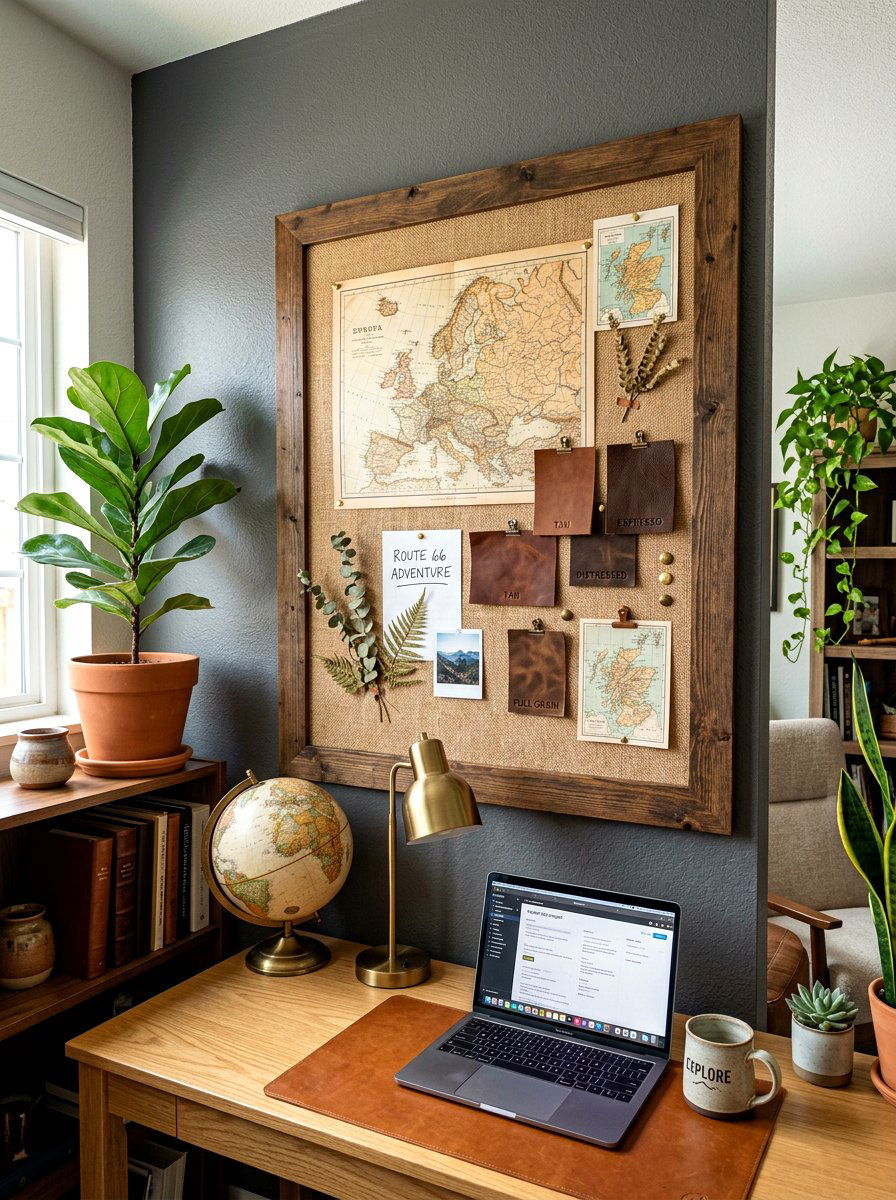 Burlap Pin Board - 30 mood board wall ideas