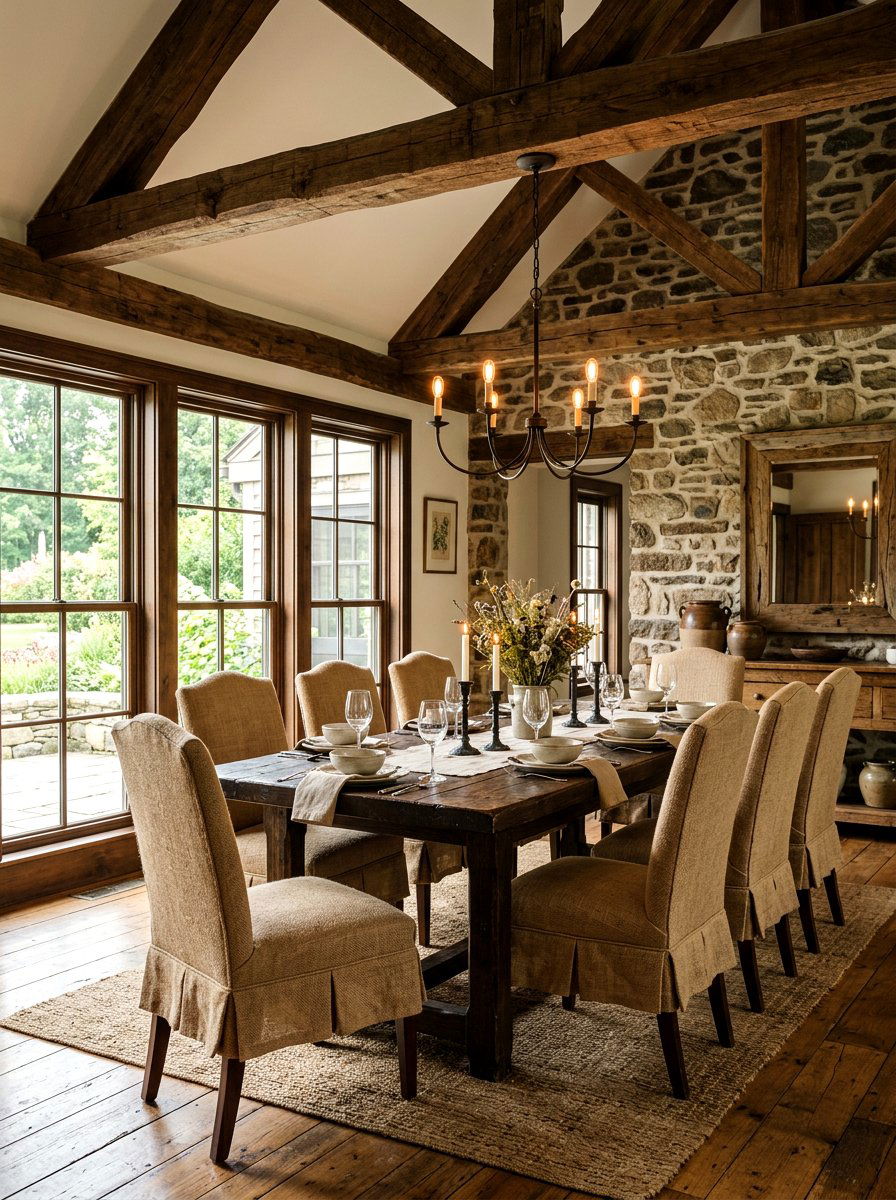 Burlap Skirted Dining Chair - 30 skirted dining chair ideas