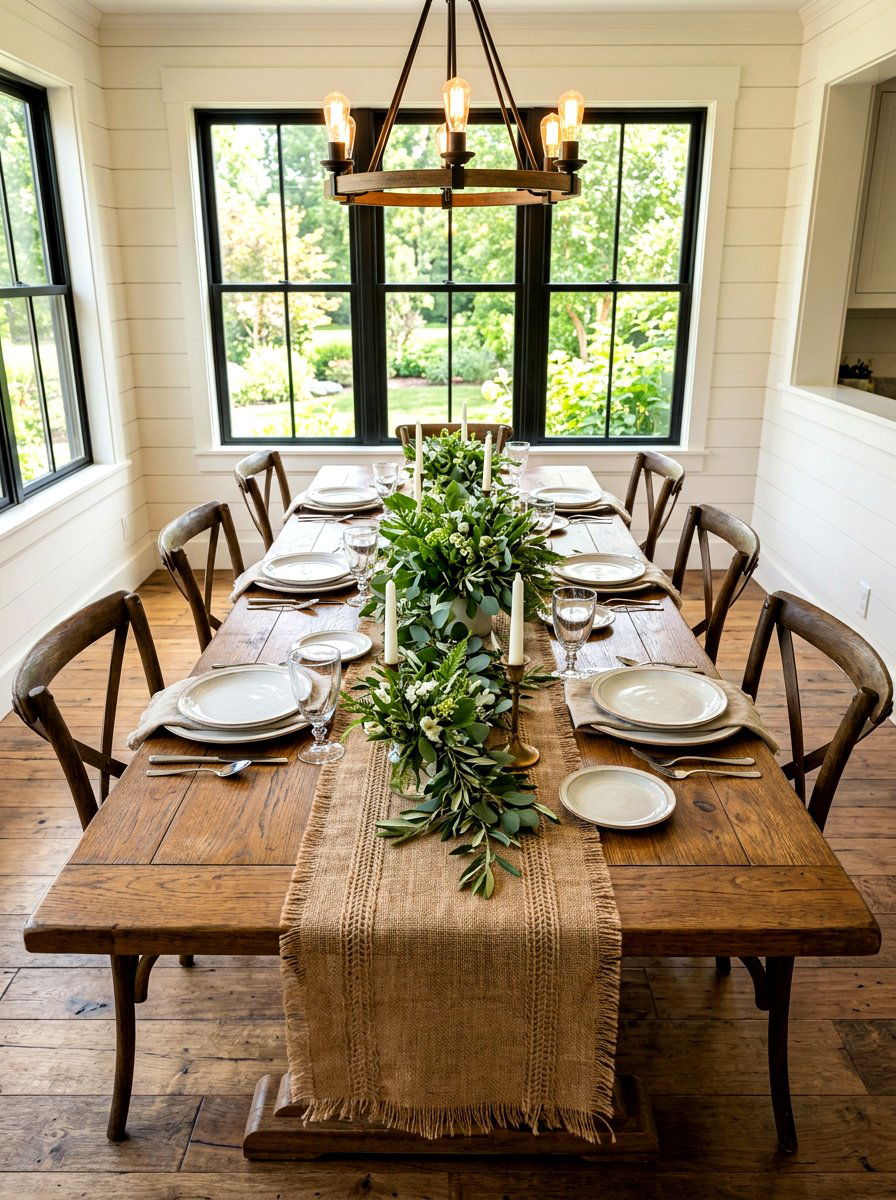Burlap Table Runner - 30 french country decor ideas