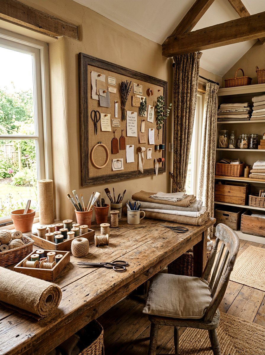Burlap Texture Board - 30 office pinboard ideas
