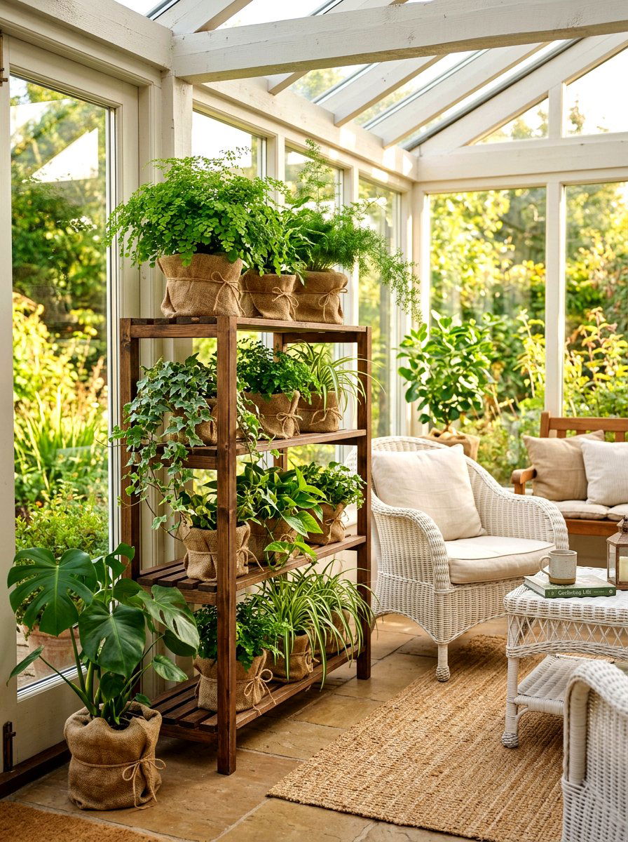 Burlap Wrapped Flower Pots - 30 natural harvest decor ideas