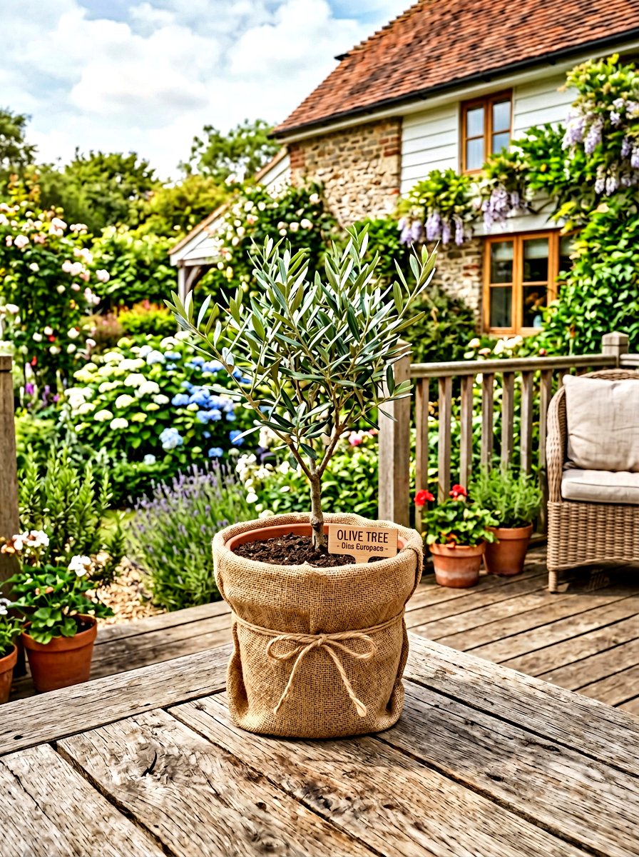 Burlap Wrapped Pot - 30 rustic container garden ideas