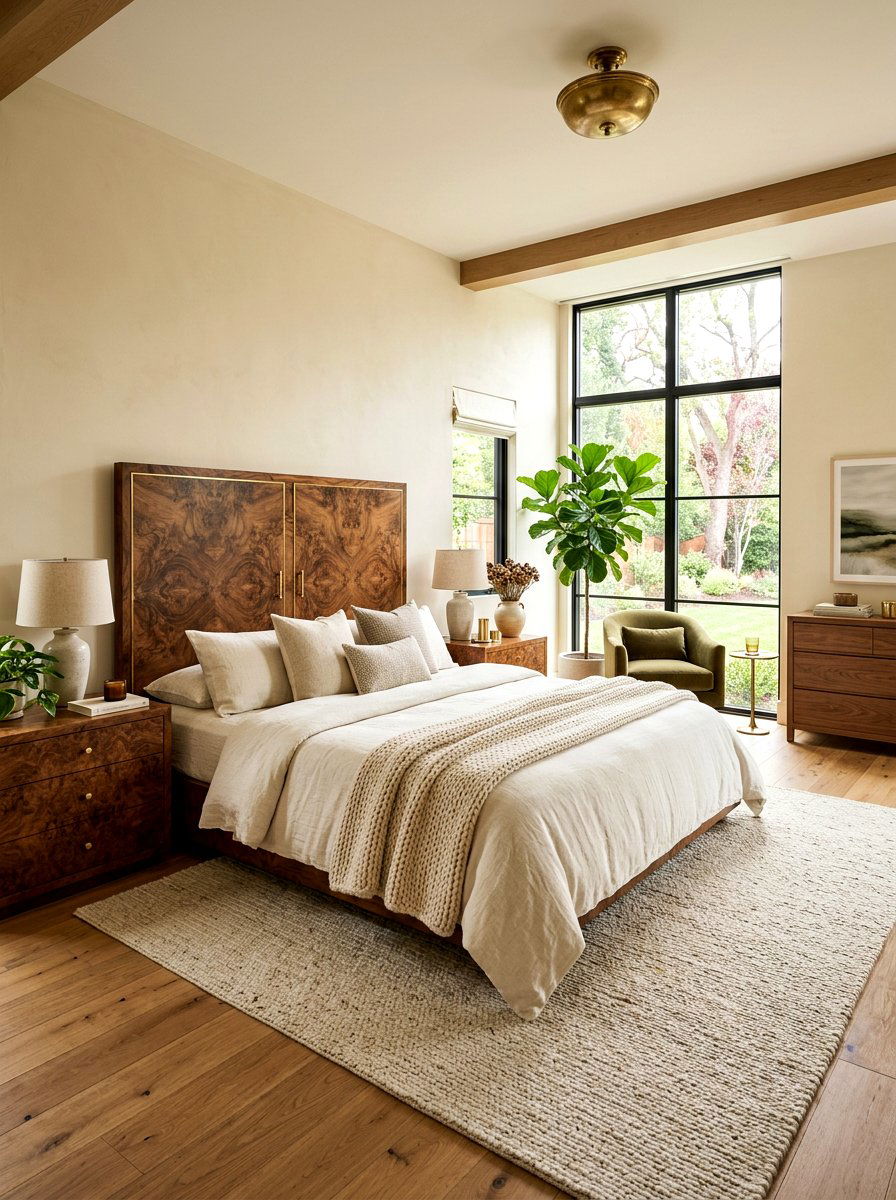 Burled Wood Bedroom - 30 art deco bedroom ideas