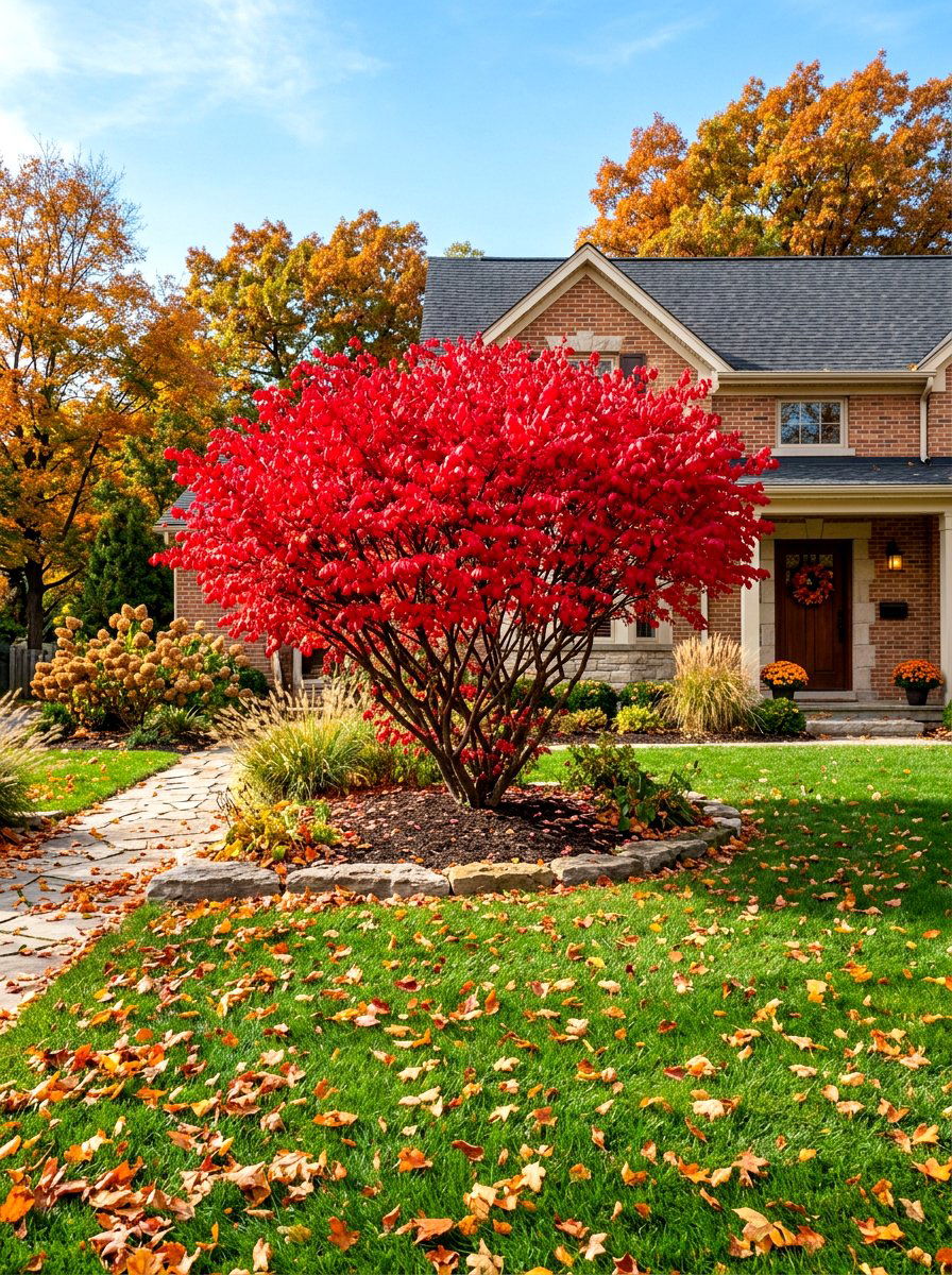 Burning Bush - 30 front yard shrub ideas