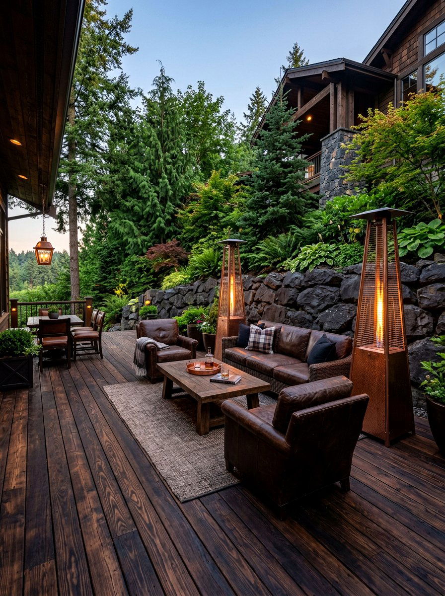 Burnt Hickory Deck - 30 wood stain deck ideas