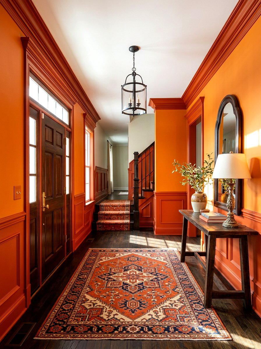 Burnt Orange Accent Trim - 30 trim drenched foyer ideas