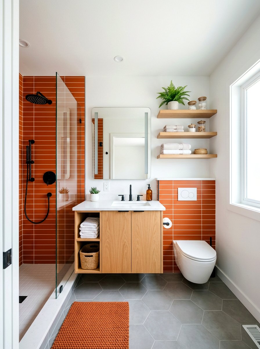 Burnt Orange And White Bathroom - 30 bathroom color scheme ideas