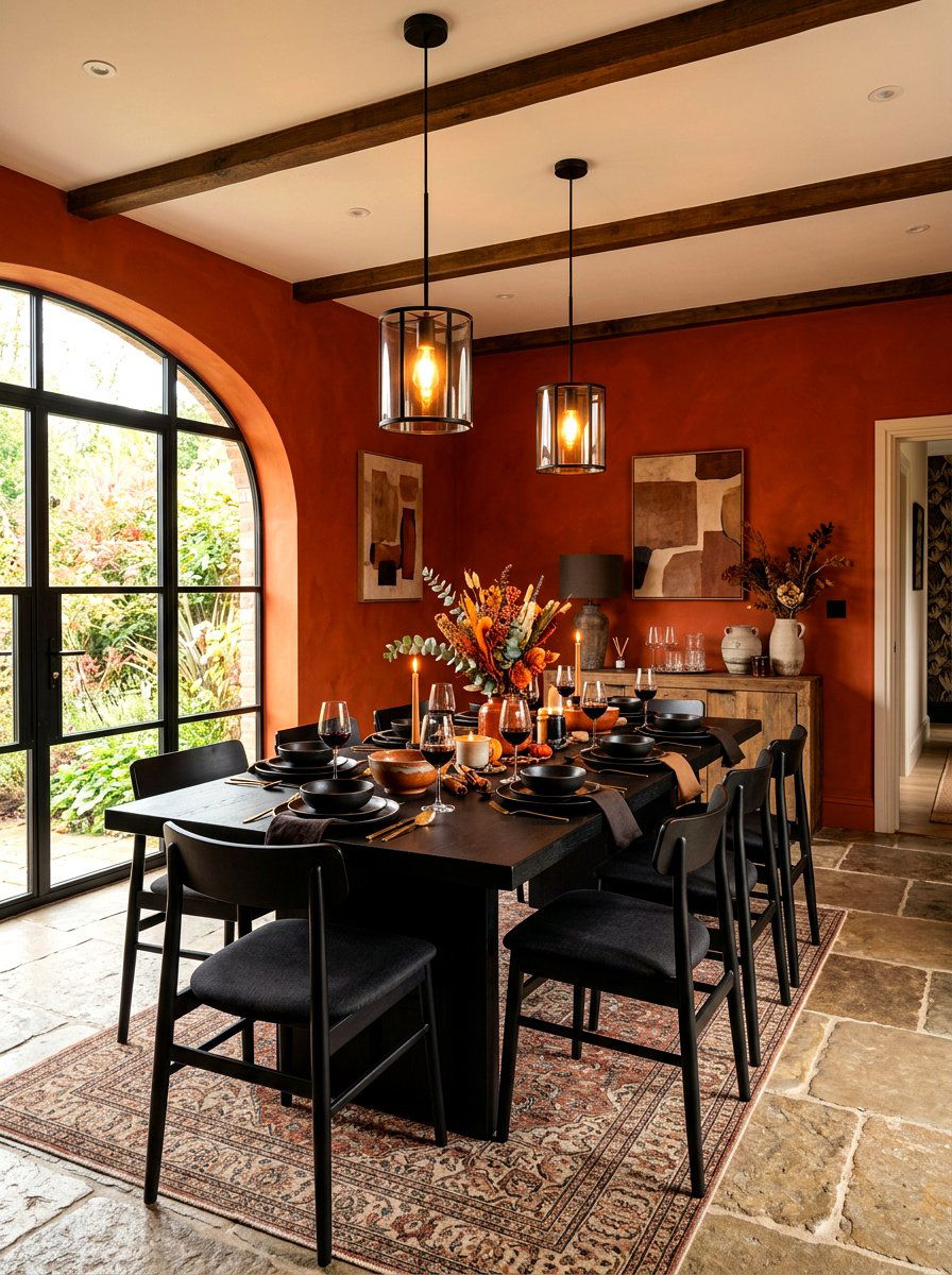 Burnt Orange Dining Room - 30 saturated dining room ideas