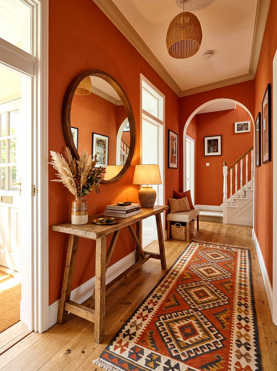 Burnt Orange Entryway - 30 saturated color room ideas