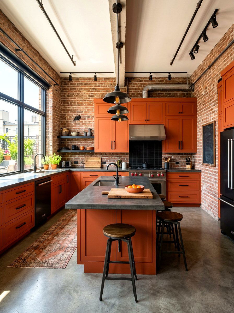 Burnt Orange Kitchen Cabinets - 30 painted kitchen cabinet ideas