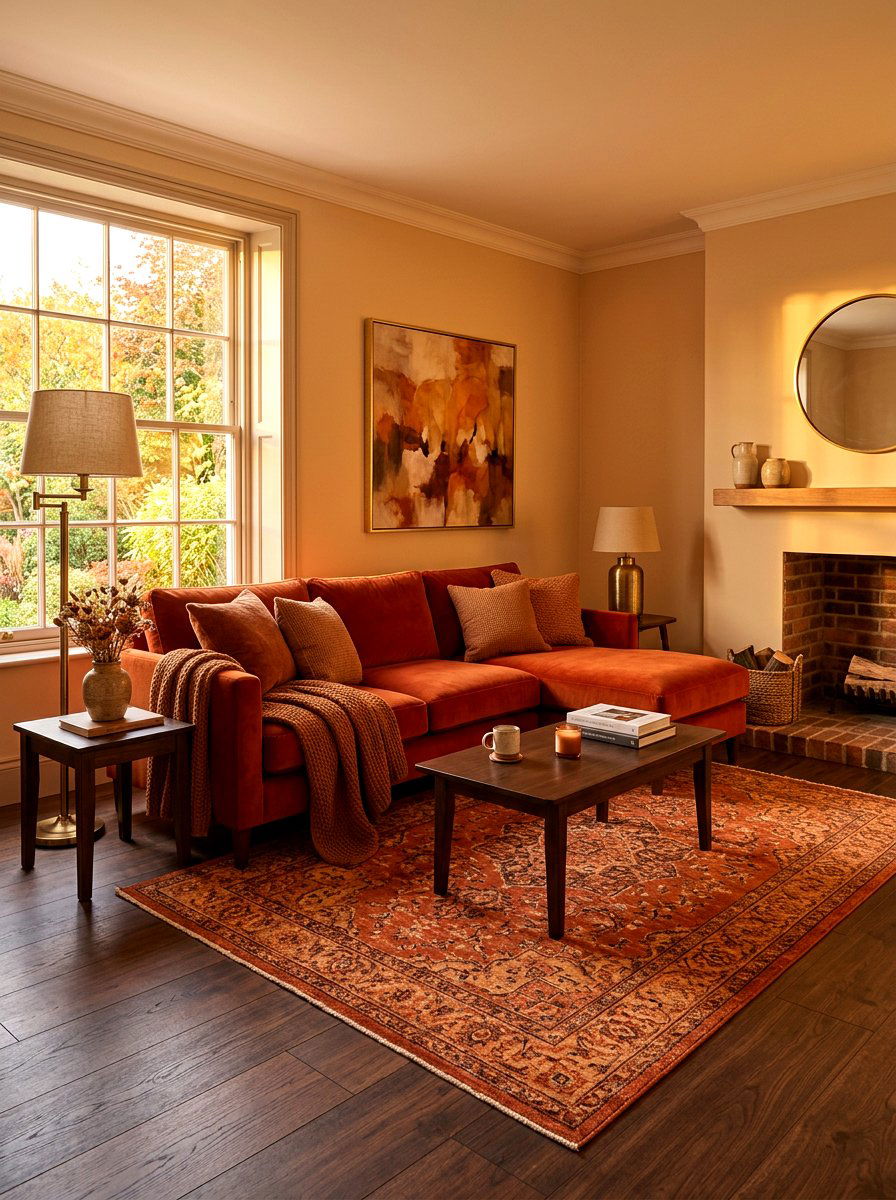 Burnt Orange Living Room - 30 tonal living room ideas