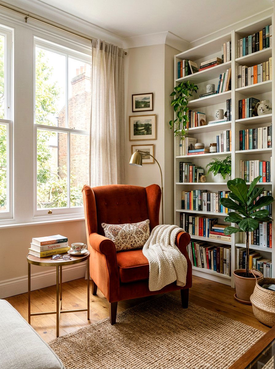 Burnt orange armchair - 30 burnt orange living room ideas