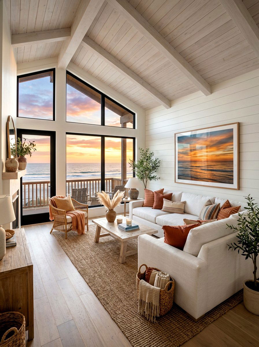 Burnt orange coastal living room - 30 burnt orange living room ideas
