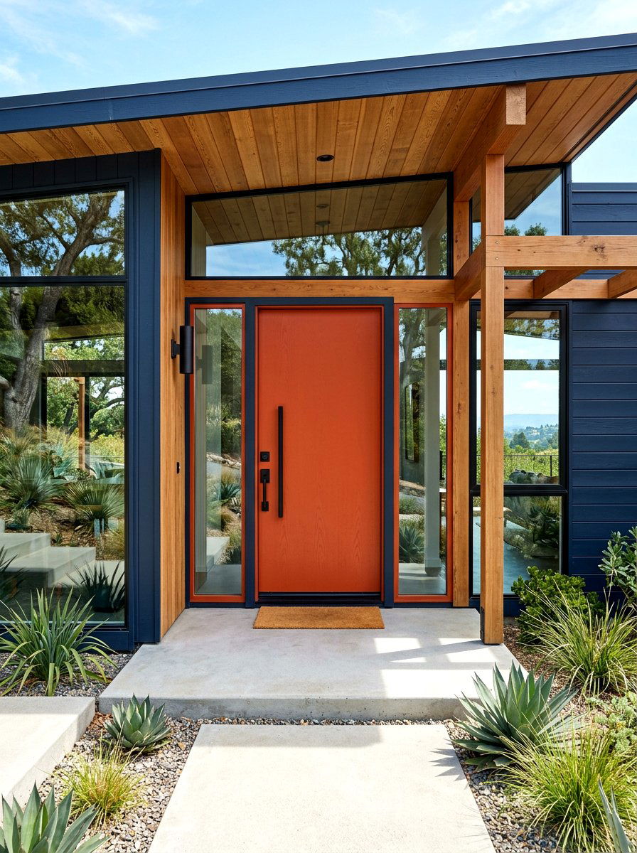 Burnt orange front door - 30 front door color ideas