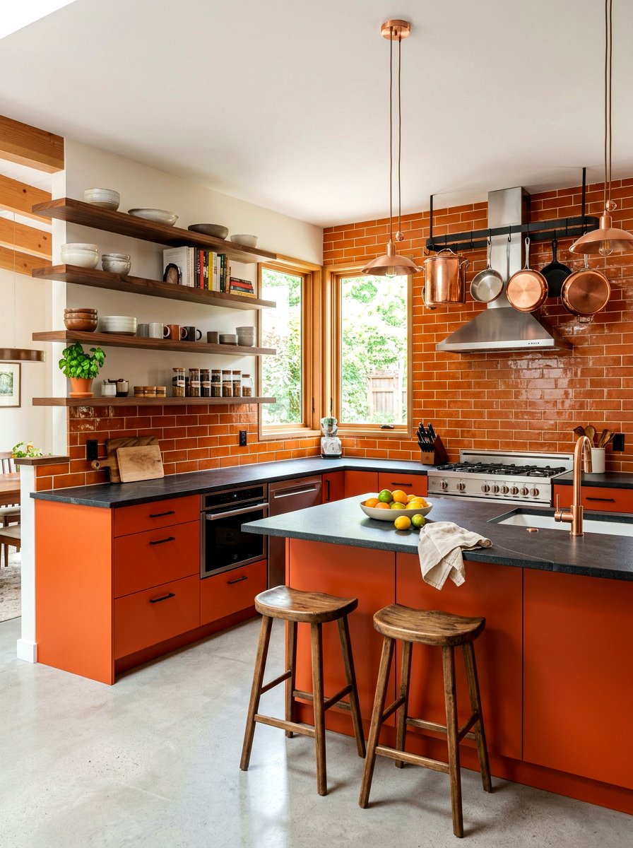Burnt orange kitchen - 30 sunset palette decor ideas