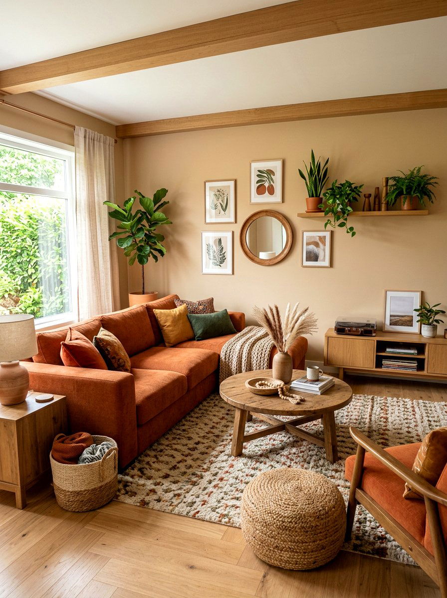 Burnt orange living room - 30 warm Mediterranean lounge ideas