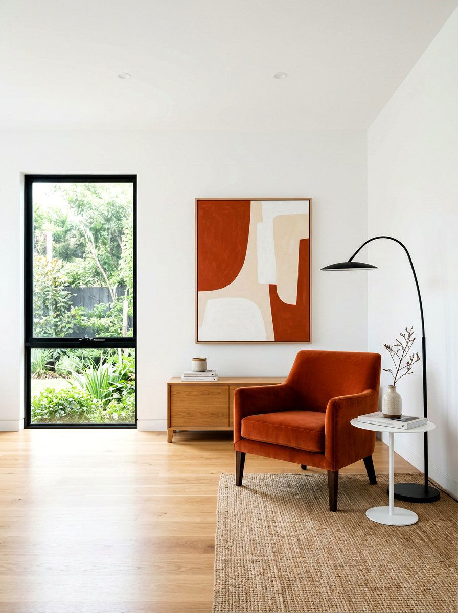 Burnt orange minimalist living room - 30 burnt orange living room ideas