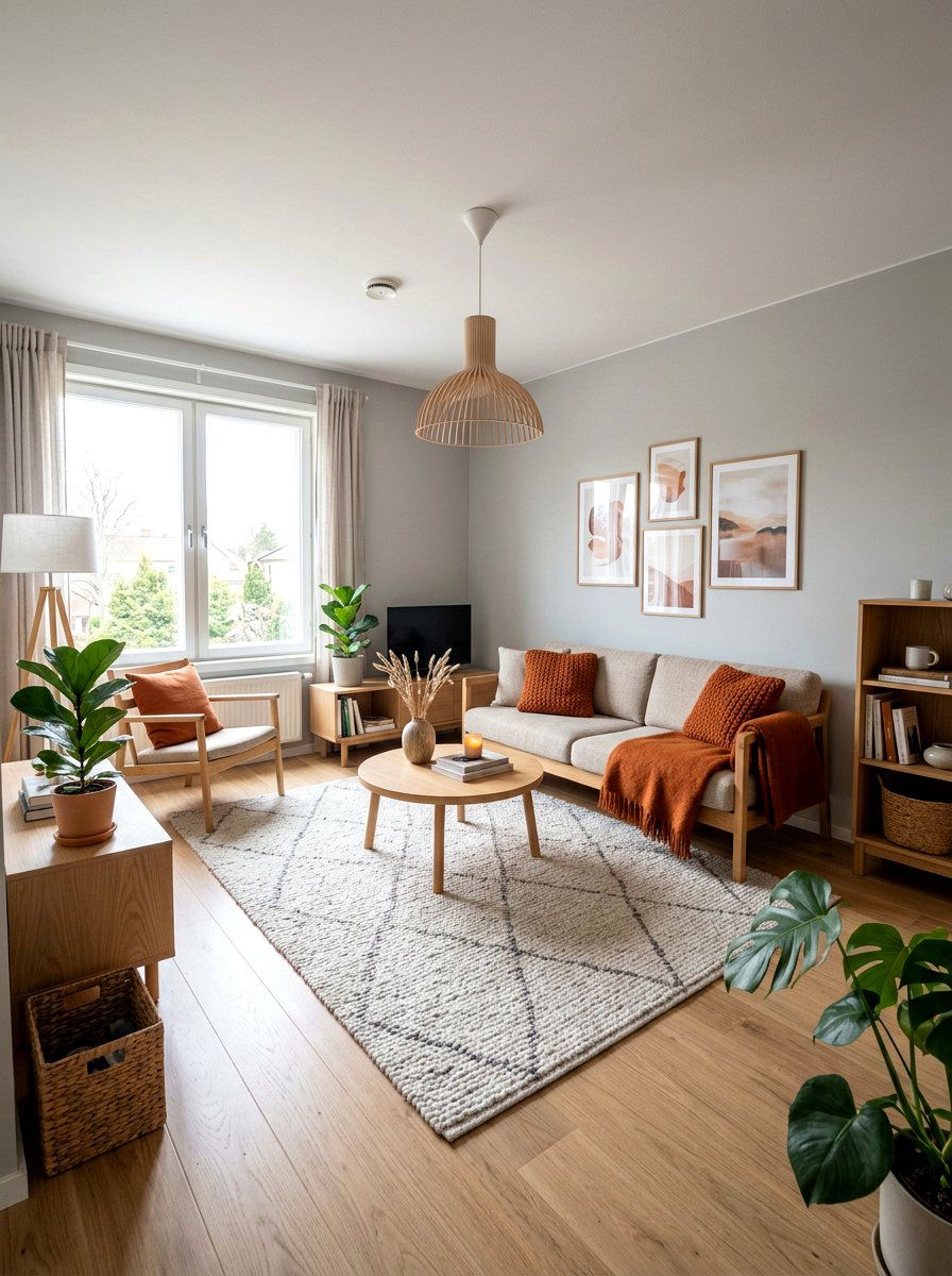 Burnt orange scandinavian living room - 30 burnt orange living room ideas