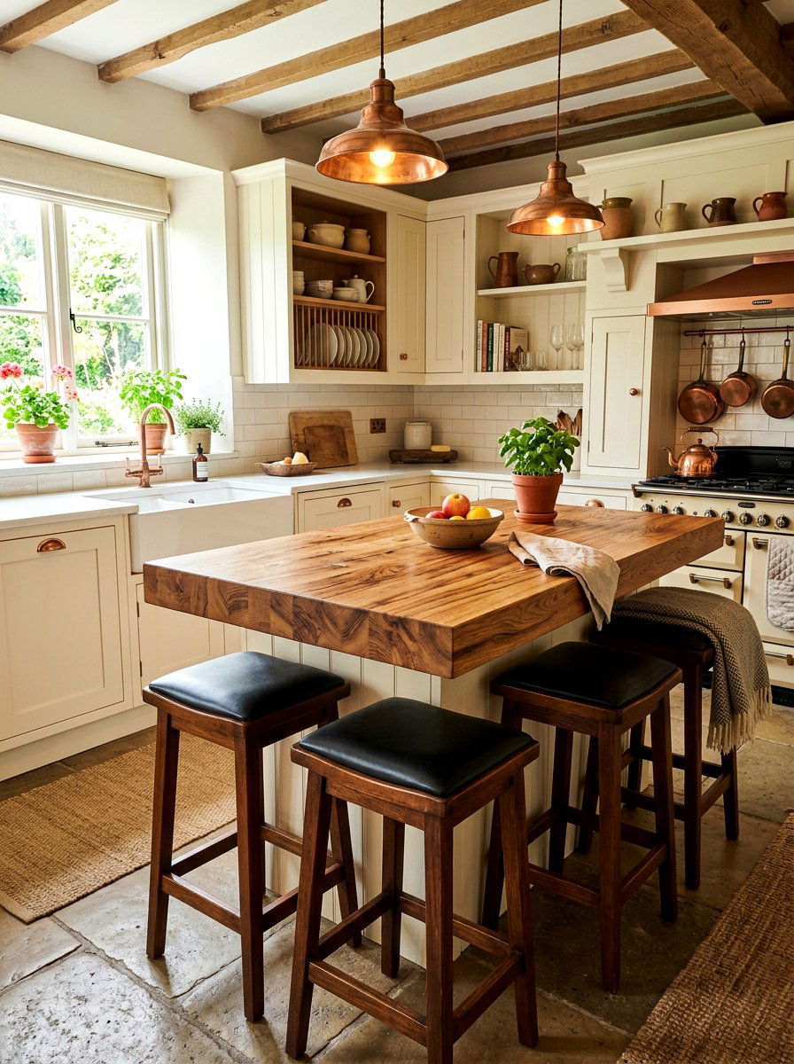 Butcher Block Breakfast Bar - 30 breakfast bar ideas
