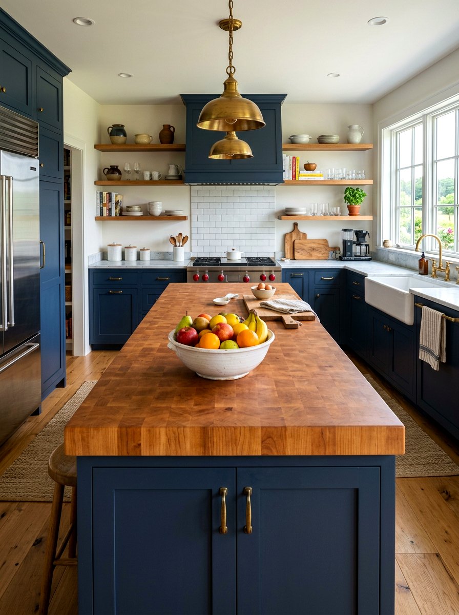 Butcher Block Countertop - 30 farmhouse kitchen ideas