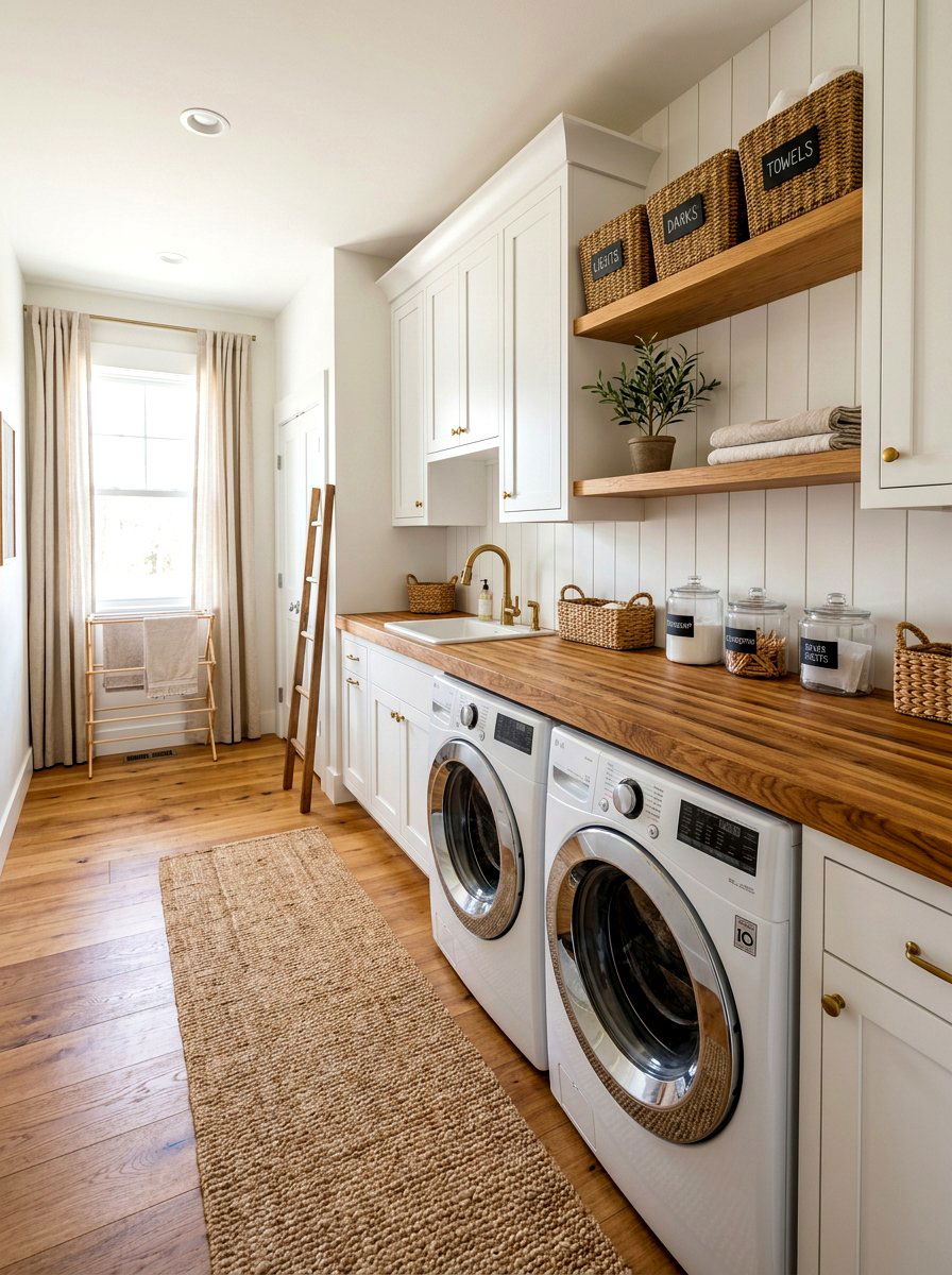 Butcher Block Countertop - 30 laundry room countertop ideas