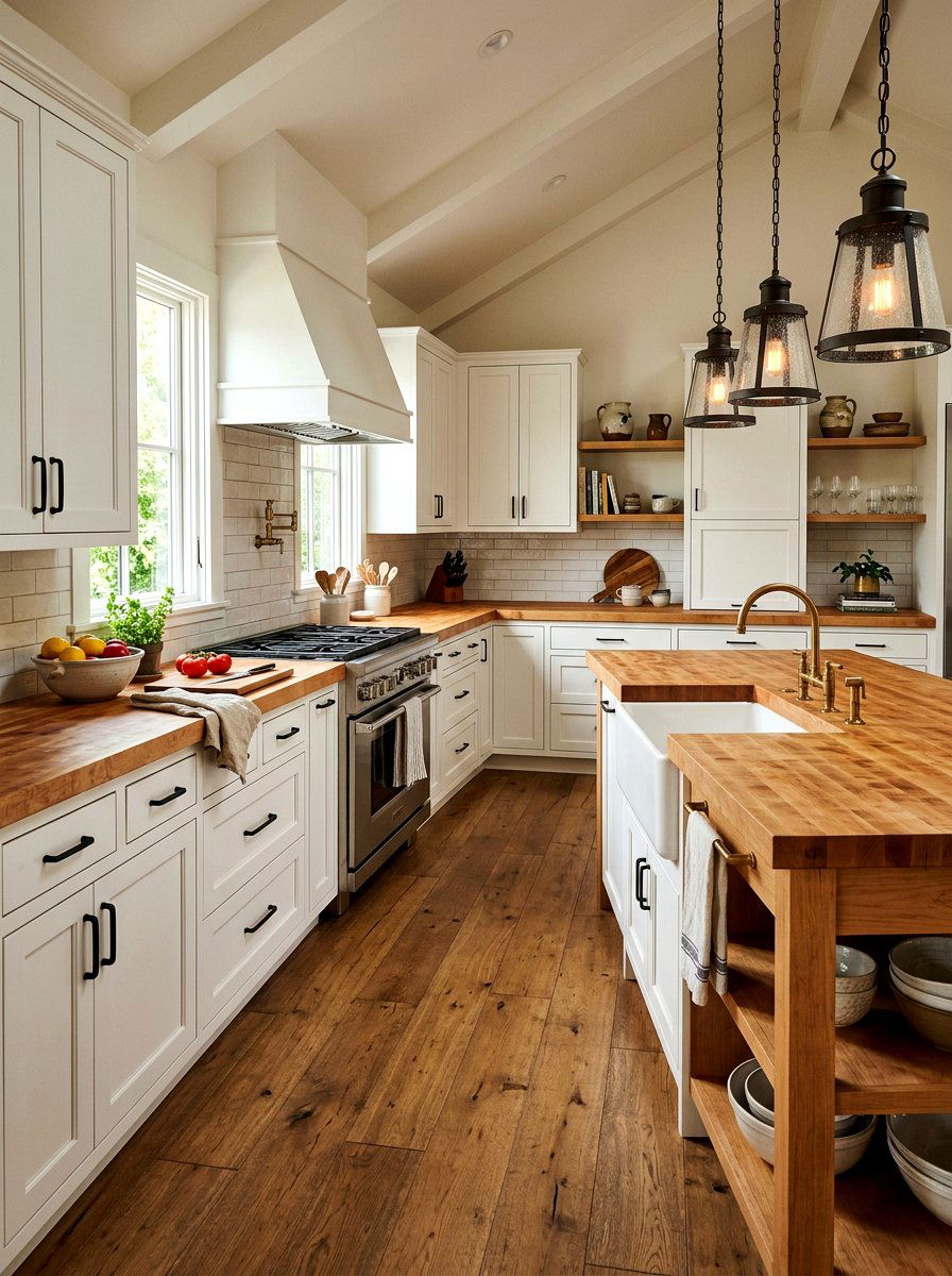 Butcher Block Countertop Kitchen - 30 cottage kitchen ideas