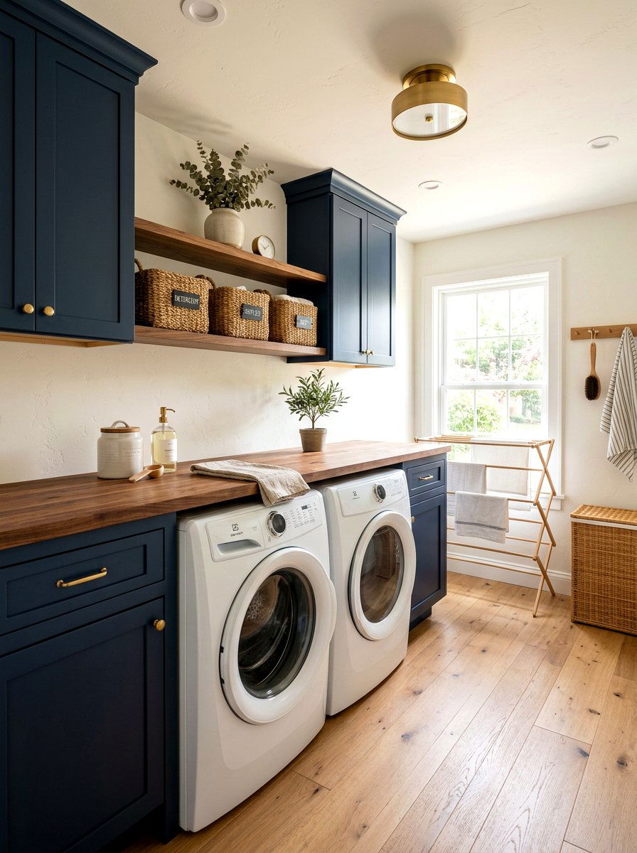 Butcher Block Countertop Laundry Room - 30 side by side laundry ideas