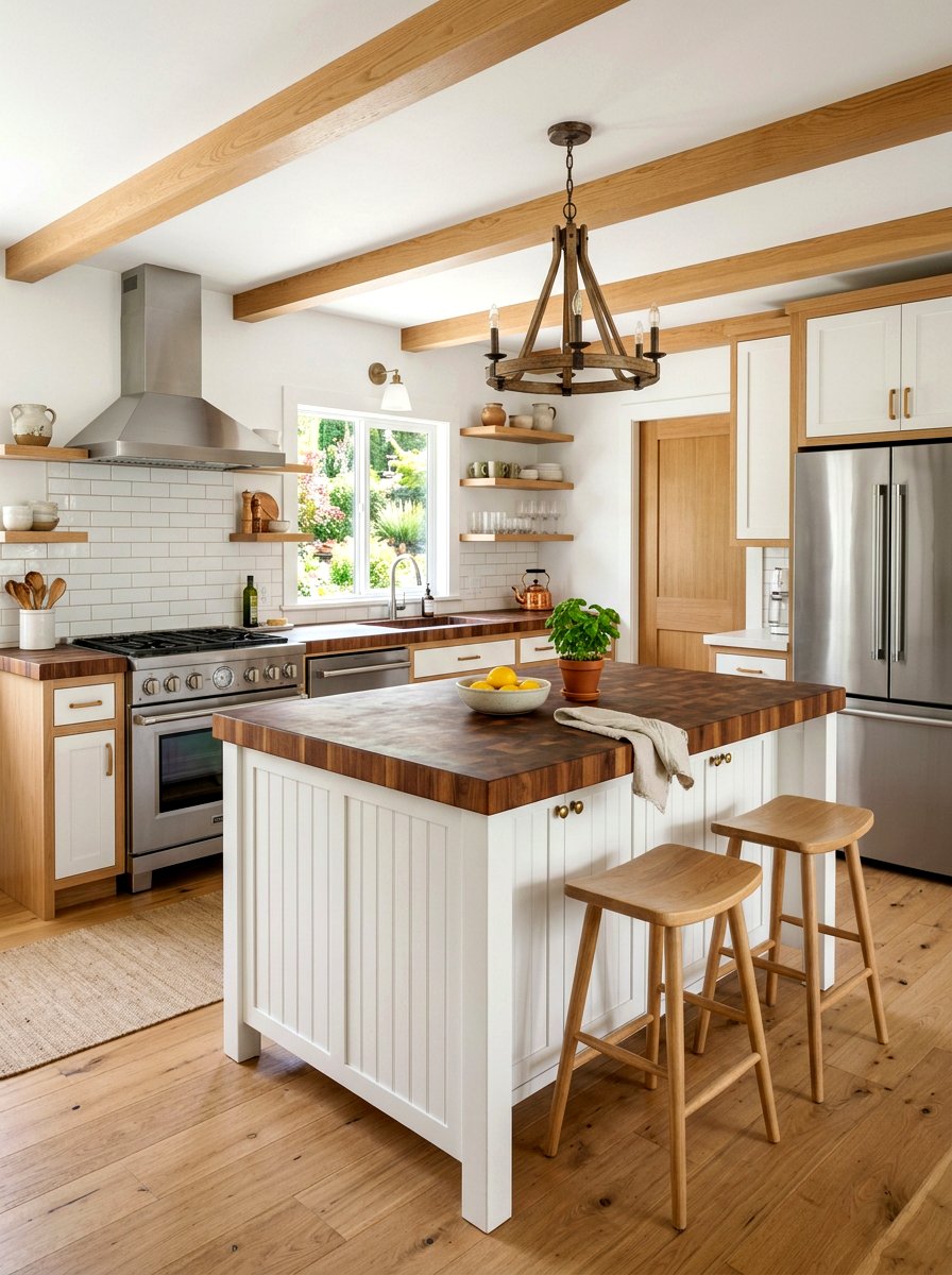 Butcher Block Countertops - 30 beach house kitchen ideas