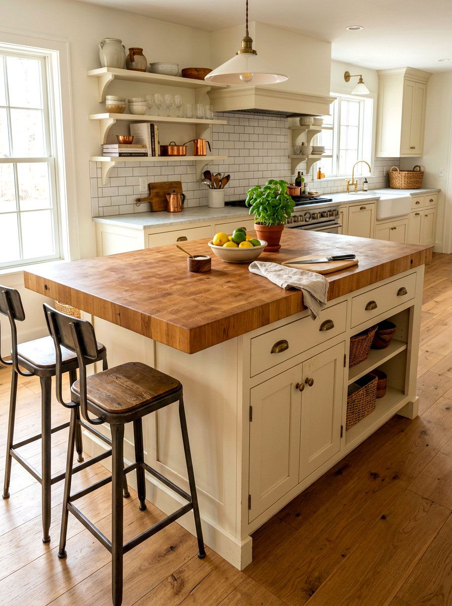 Butcher Block Island - 30 collected kitchen decor ideas