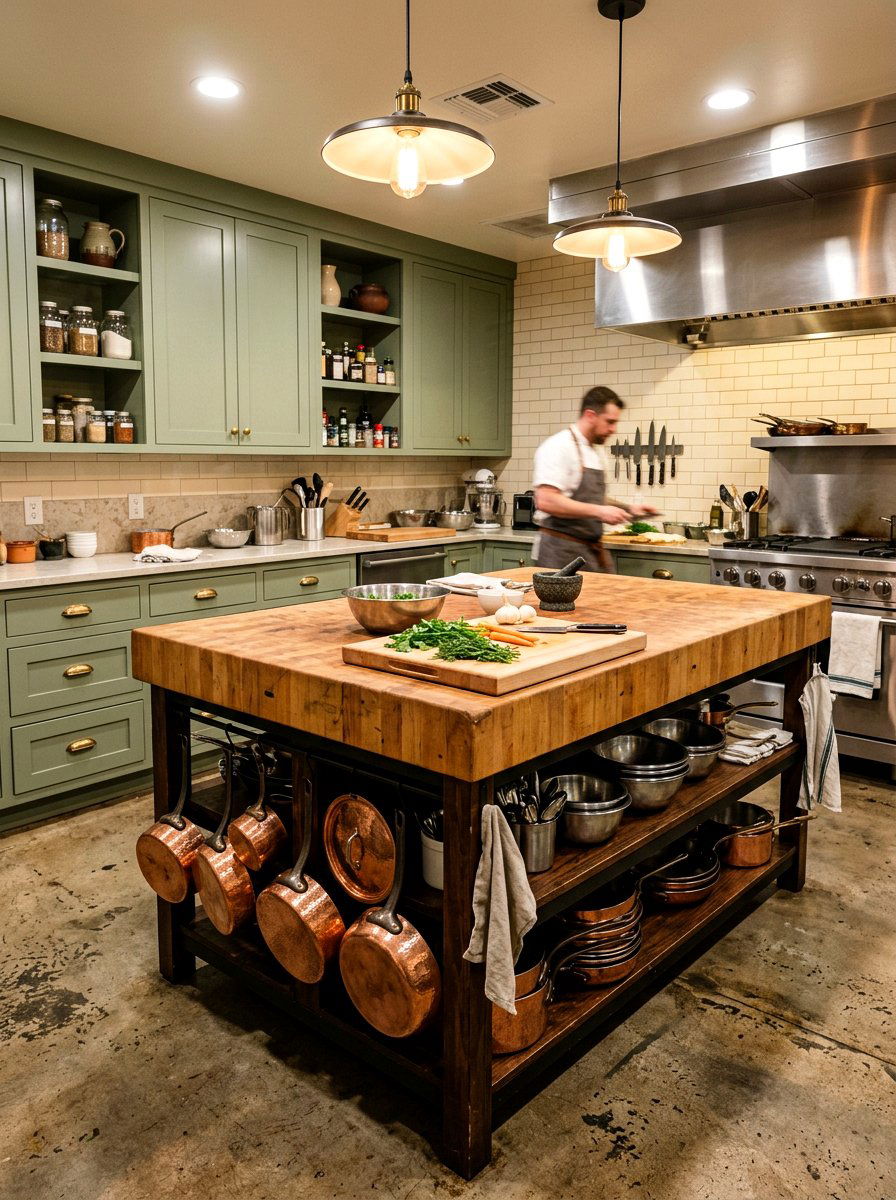 Butcher Block Island - 30 messy kitchen ideas