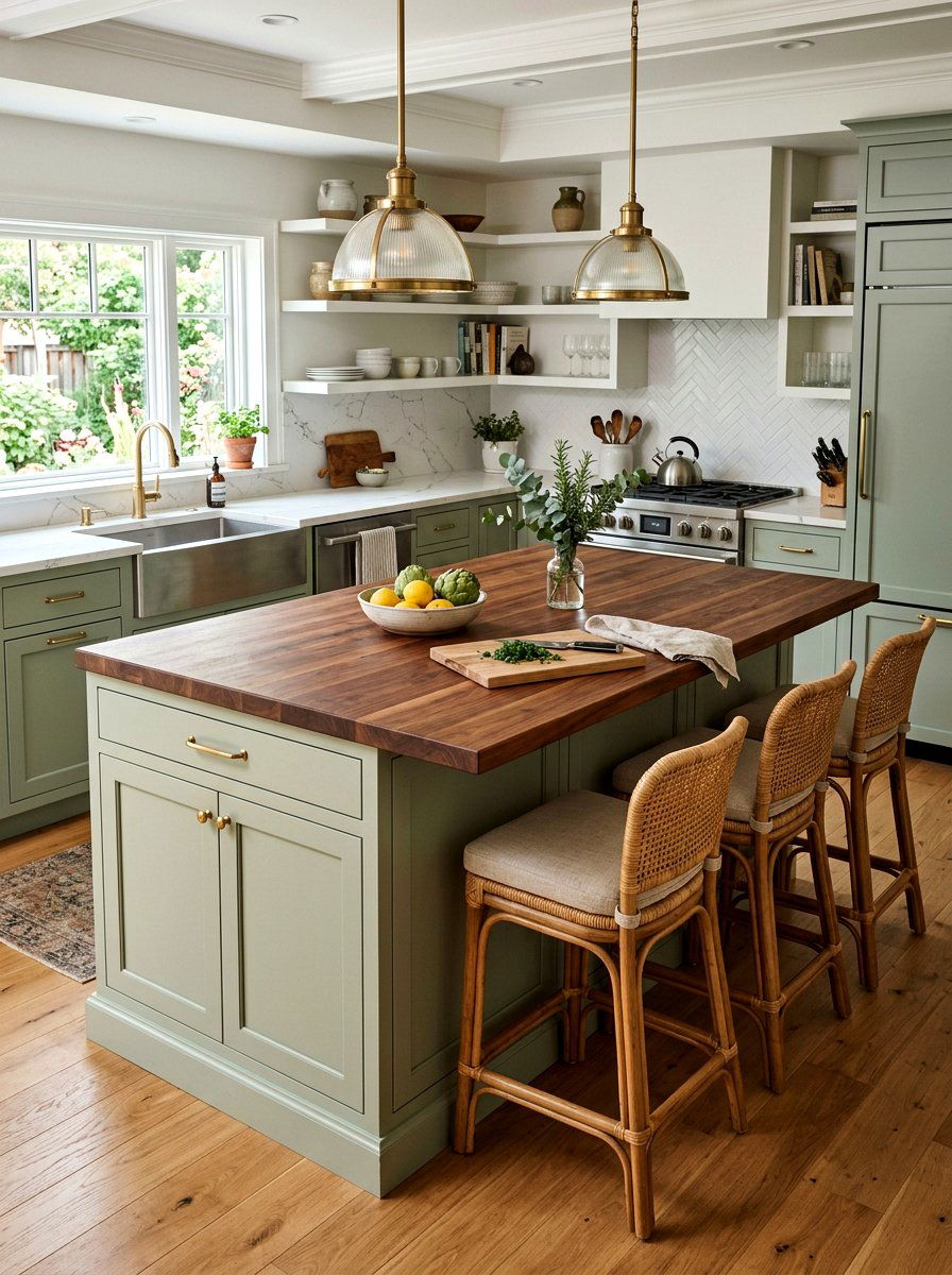 Butcher Block Island Top - 30 kitchen remodel ideas