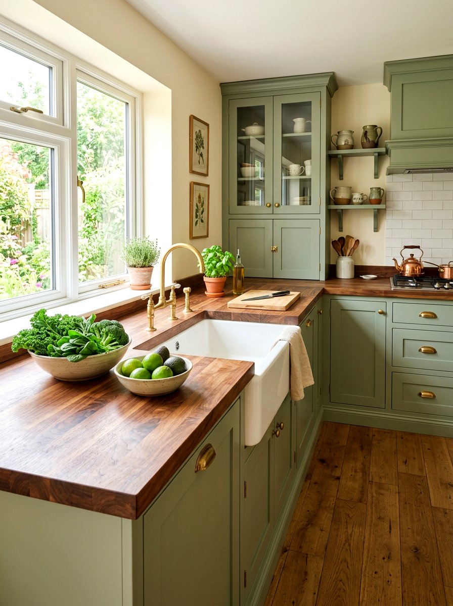 Butcher Block Kitchen Countertop - 30 cabbagecore kitchen ideas