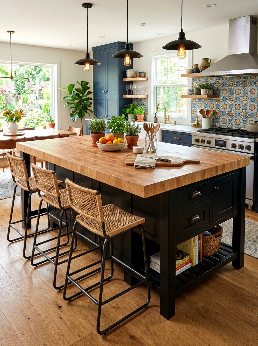Butcher Block Kitchen Island - 30 modern rustic kitchen ideas