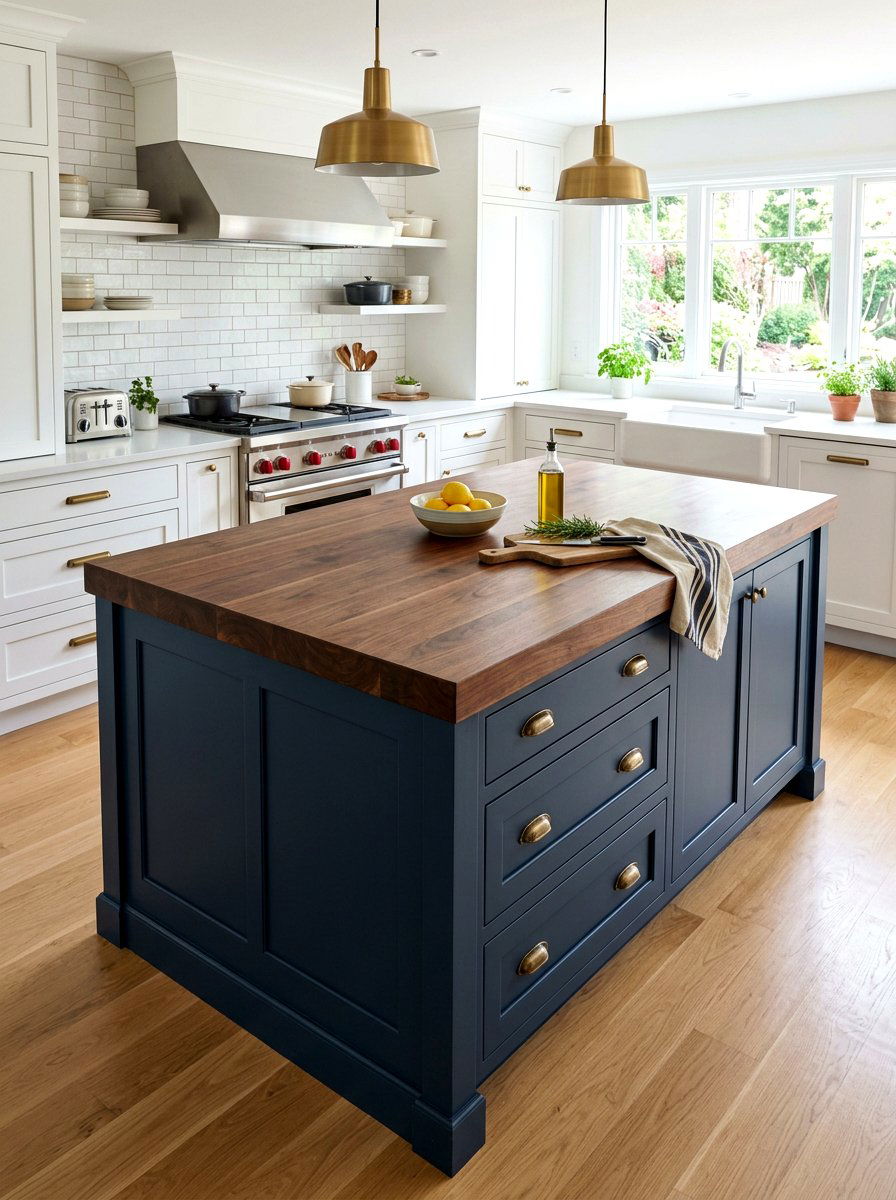 Butcher Block Kitchen Island Top - 30 moody cottage kitchen ideas