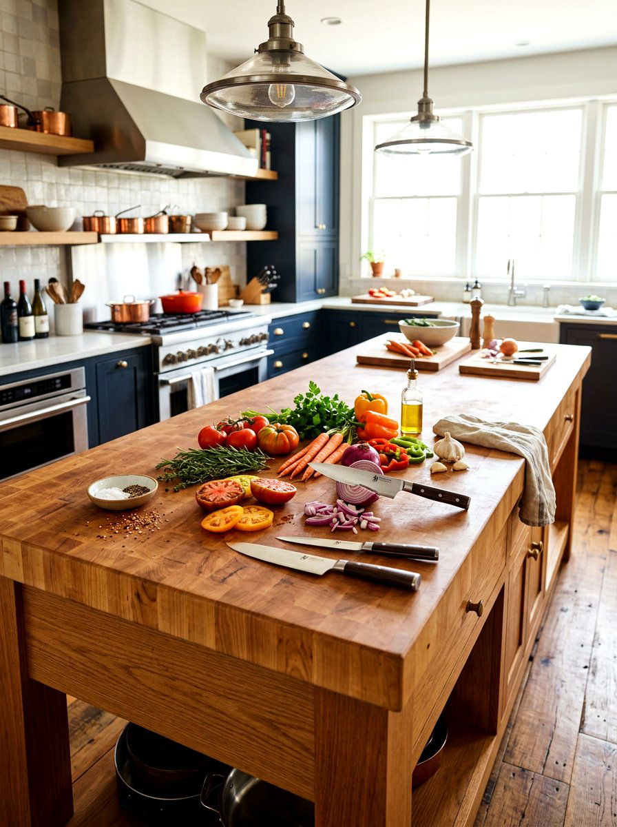 Butcher Block Prep Station - 30 tomato girl summer kitchen ideas