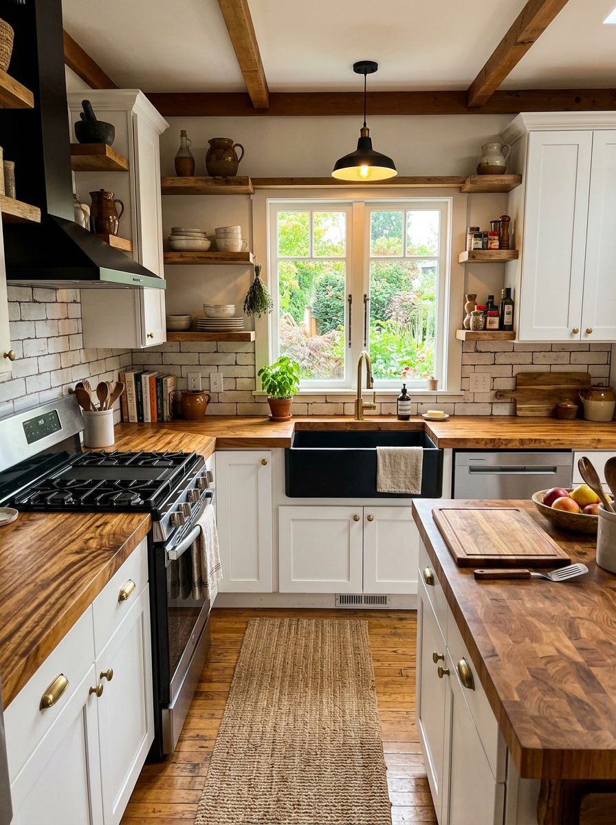 Butcher Block Small Kitchen - 30 small kitchen ideas
