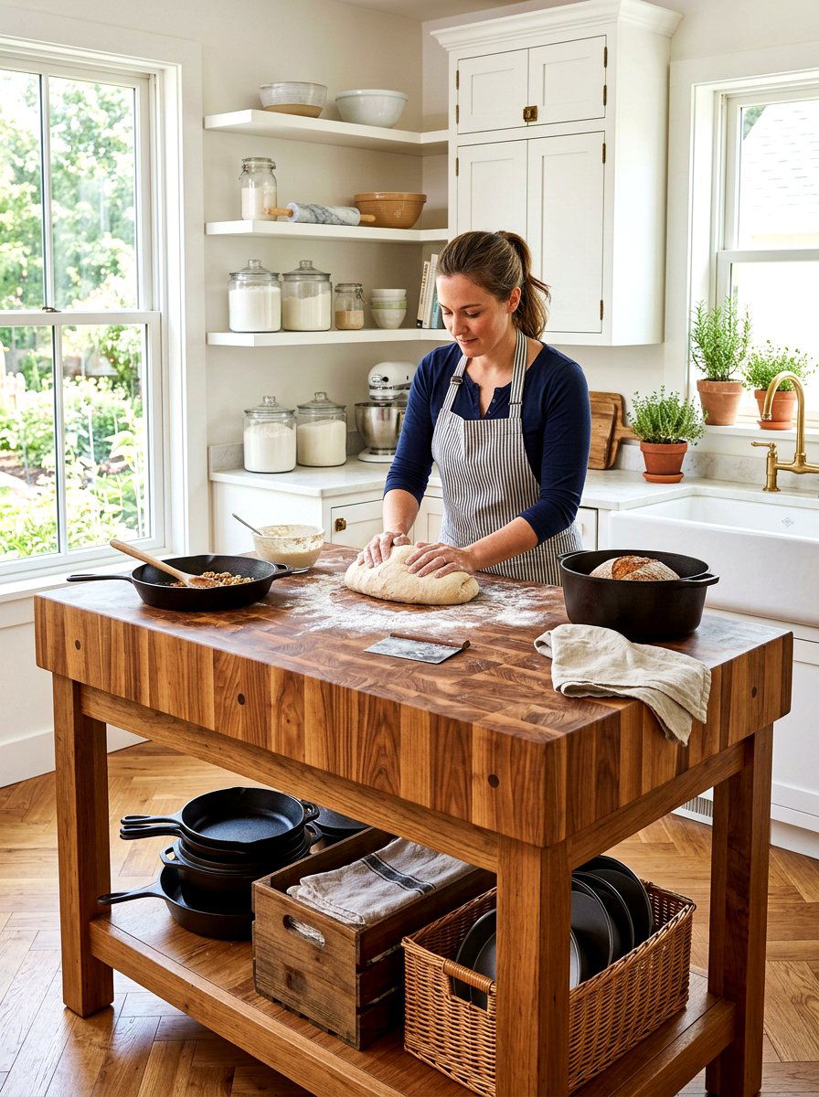 Butcher Block Top Baking Station - 30 baking station ideas