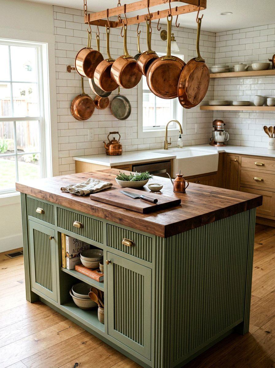 Butcher Block Top Reeded Island - 30 reeded wood kitchen island ideas