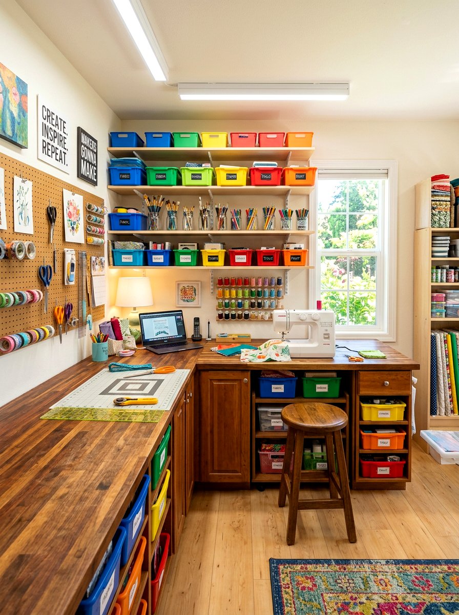 Butcher block craft room work surface - 30 butcher block countertop ideas