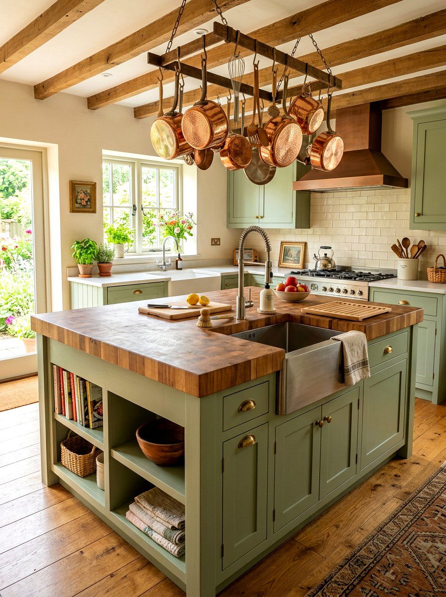 Butcher block kitchen island with sink - 30 kitchen island with sink ideas