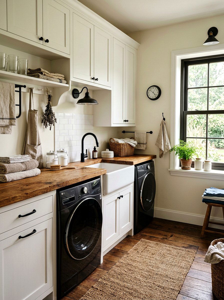 Butcher block laundry room - 30 vintage laundry room ideas