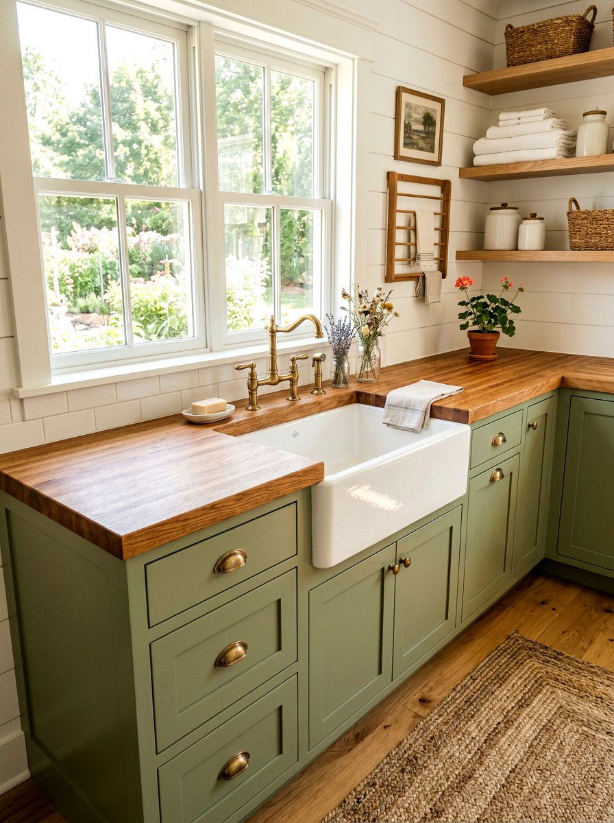 Butcher block utility sink cabinet - 30 utility sink cabinet ideas