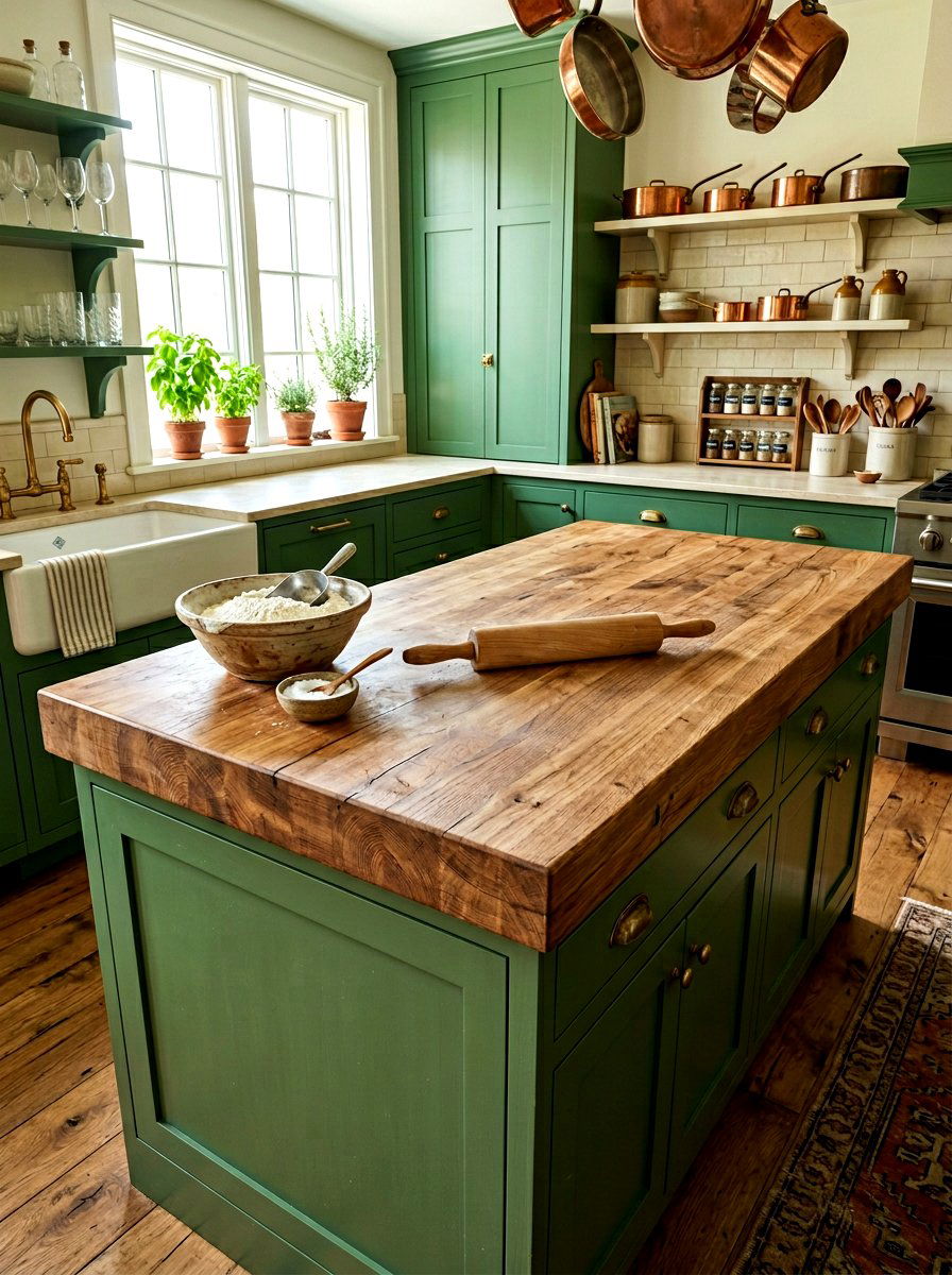 Butcher block workspace - 30 baking corner ideas