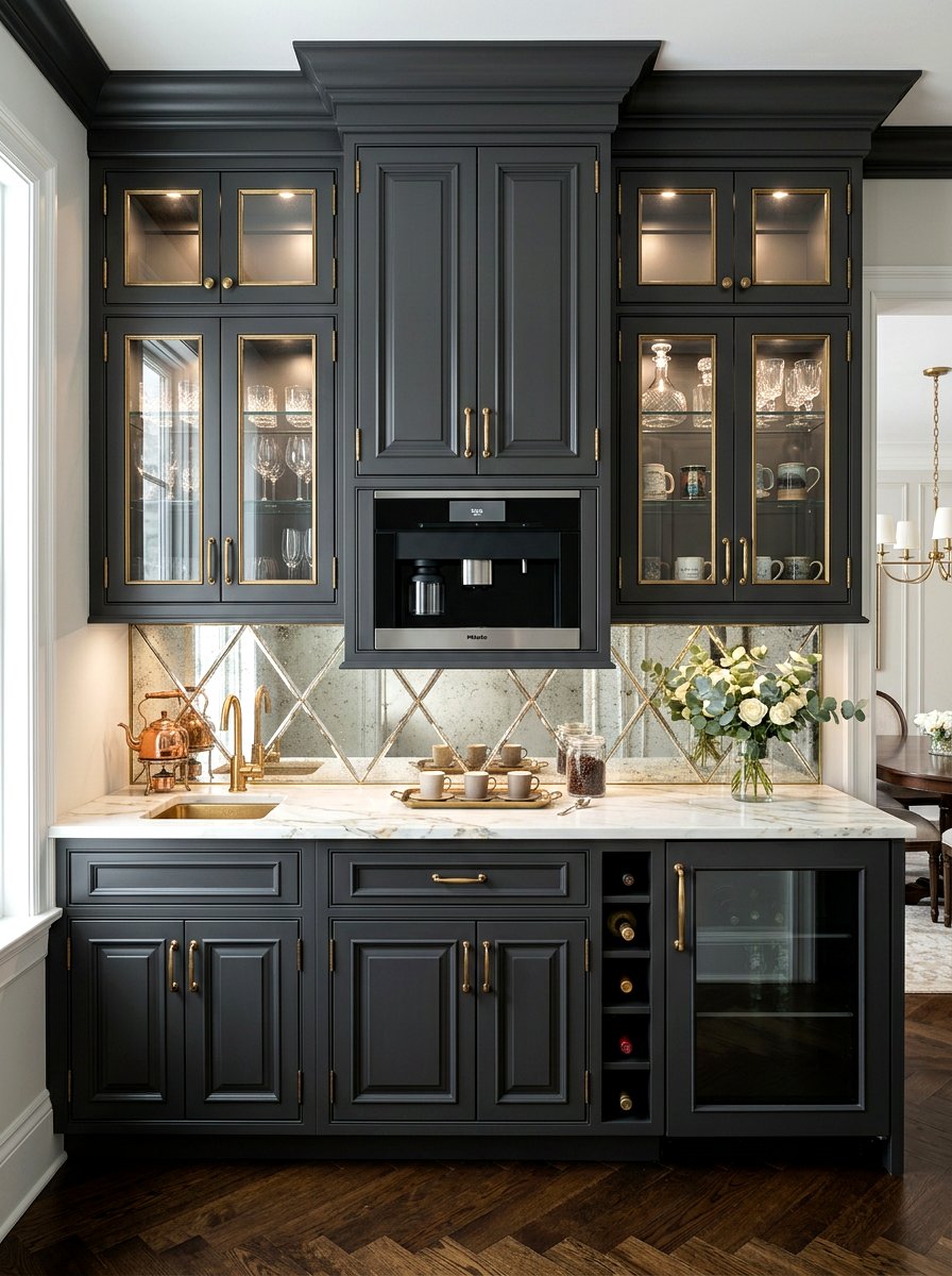 Butler Pantry Morning Bar - 30 kitchen beverage center ideas
