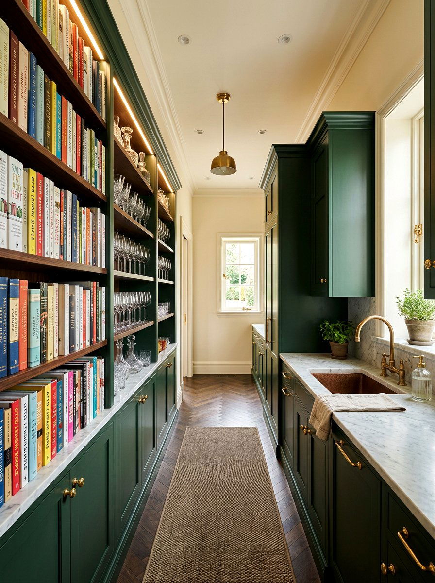 Butler Pantry Shelf - 30 cookbook kitchen shelf ideas